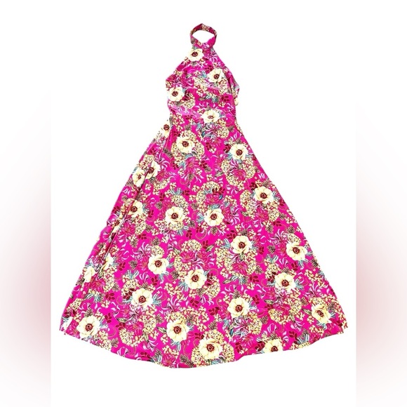 Agua Bendita X Revolve Darmi Maxi Dress in Pink Foulard Floral NEW - Picture 5 of 6